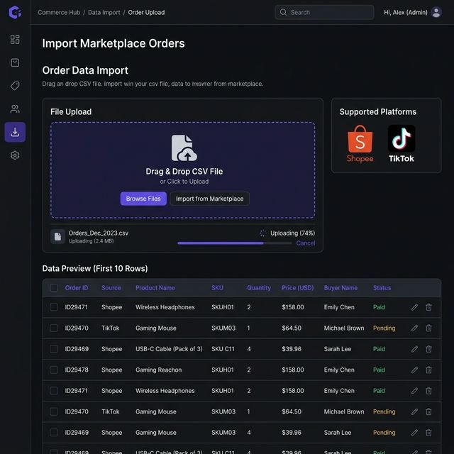 Import Data Marketplace